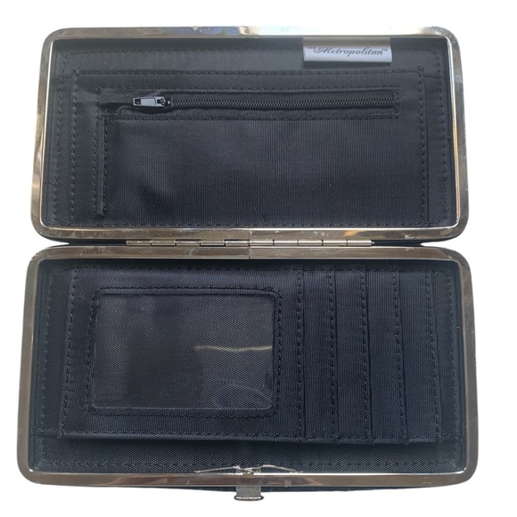 METROPOLITAN Hard Case Black & White Polka Dot Wallet Woman’s Accessory Card - Picture 4 of 6